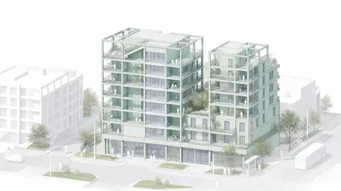 小清新建筑轴测图