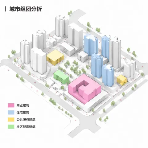 建筑分析图-城市组团