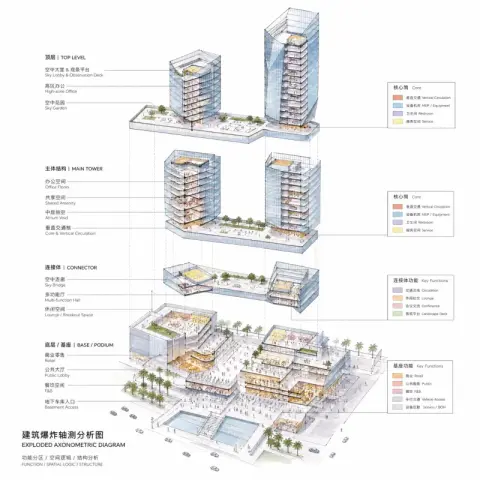 水彩风爆炸分析图