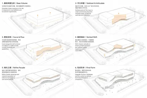 小清新风格建筑体块生成分析图